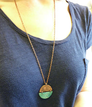 Load image into Gallery viewer, Pluma Pendant, Copper Necklace, Glass Enamel