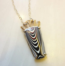Load image into Gallery viewer, Fordite Crown Pendant Necklace, Rare Detroit Agate, Art Deco Crown