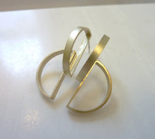 Load image into Gallery viewer, Eclipse Earrings, 3D Double Half-Circle
