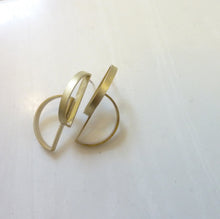 Load image into Gallery viewer, Eclipse Earrings, 3D Double Half-Circle