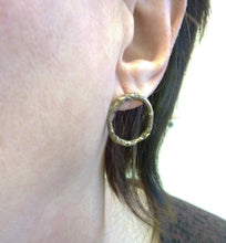 Load image into Gallery viewer, Linden Twig Hoop Earrings, Oxidized Bronze or Sterling Silver