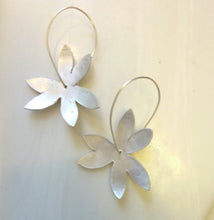 Load image into Gallery viewer, Mod Lily Hoop Earrings, Bronze or Sterling Silver