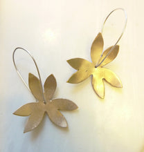 Load image into Gallery viewer, Mod Lily Hoop Earrings, Bronze or Sterling Silver