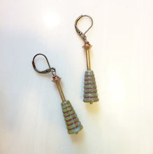 Load image into Gallery viewer, Carnelian Beehive Earrings, Czech Picasso Glass Beads, Art Deco