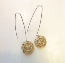 Load image into Gallery viewer, Little Lace Circle Earrings, Sterling Silver or Bronze
