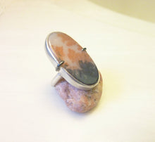 Load image into Gallery viewer, SALE! Brocade Ring, Dendritic Agate Stone, Sterling Silver, Size 6.5, OOAK