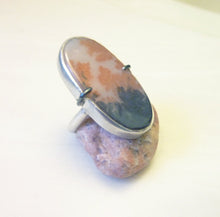 Load image into Gallery viewer, SALE! Brocade Ring, Dendritic Agate Stone, Sterling Silver, Size 6.5, OOAK