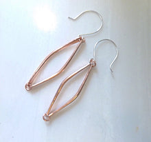 Load image into Gallery viewer, Hammered Diamond Earrings, Copper or Sterling Silver