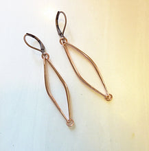 Load image into Gallery viewer, Hammered Diamond Earrings, Copper or Sterling Silver