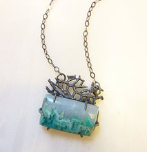 Load image into Gallery viewer, Plume Moss Agate Sea Lace Pendant