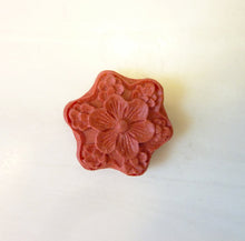 Load image into Gallery viewer, Cinnabar Flower Bead, Asian Carved Floral Bead