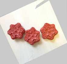 Load image into Gallery viewer, Cinnabar Flower Bead, Asian Carved Floral Bead