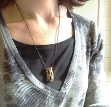 Load image into Gallery viewer, Gio Cholla Pendant, Bronze or Sterling Silver, Cactus Wood Necklace
