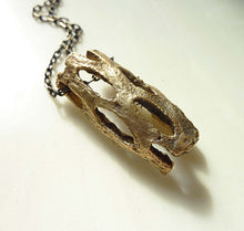 Load image into Gallery viewer, Gio Cholla Pendant, Bronze or Sterling Silver, Cactus Wood Necklace
