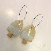 Load image into Gallery viewer, Goldfish Earrings, Carved Amazonite Gemstone Fish Beads, OOAK