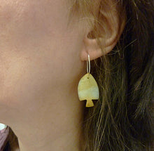 Load image into Gallery viewer, Goldfish Earrings, Carved Amazonite Gemstone Fish Beads, OOAK