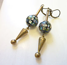 Load image into Gallery viewer, Abalone Mosaic Dangle Earrings, Abalone Beads