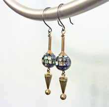 Load image into Gallery viewer, Abalone Mosaic Dangle Earrings, Abalone Beads