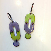 Load image into Gallery viewer, Double U Earrings, Copper Glass Enamel