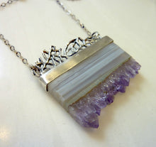 Load image into Gallery viewer, Amethyst Slice Sea Lace Pendant, Sea Fan Coral