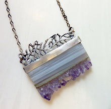 Load image into Gallery viewer, Amethyst Slice Sea Lace Pendant, Sea Fan Coral