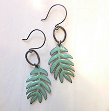 Load image into Gallery viewer, Enamel Leaf Earrings, Ash Tree Earrings
