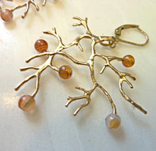Load image into Gallery viewer, Carnelian Wild Branch Earrings, Bronze or Sterling Silver