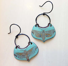 Load image into Gallery viewer, Moth Enamel Hoop Earrings