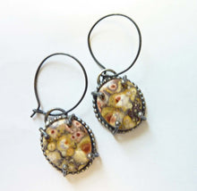 Load image into Gallery viewer, Ocean Jasper Oval Hoop Earrings