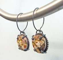 Load image into Gallery viewer, Ocean Jasper Oval Hoop Earrings