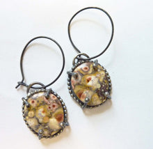 Load image into Gallery viewer, Ocean Jasper Oval Hoop Earrings