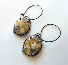 Load image into Gallery viewer, Ocean Jasper Oval Hoop Earrings