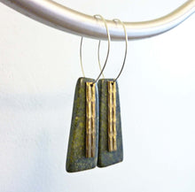 Load image into Gallery viewer, Serpentine Art Deco Bar Earrings