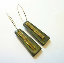 Load image into Gallery viewer, Serpentine Art Deco Bar Earrings