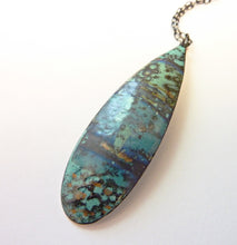 Load image into Gallery viewer, Japanese Landscape Teardrop Pendant, Copper Glass Enamel