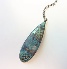 Load image into Gallery viewer, Japanese Landscape Teardrop Pendant, Copper Glass Enamel