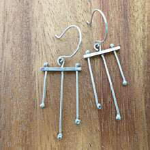 Load image into Gallery viewer, Trident Earrings, Sterling Silver