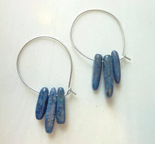 Load image into Gallery viewer, Lapis Lazuli and Sterling Silver Hoop Earrings