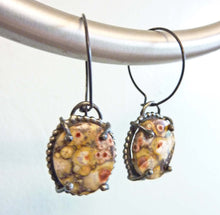 Load image into Gallery viewer, Ocean Jasper Oval Hoop Earrings