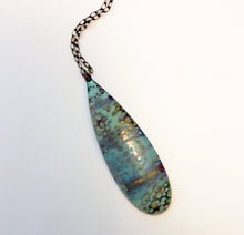 Load image into Gallery viewer, Japanese Landscape Teardrop Pendant, Copper Glass Enamel