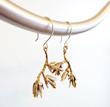 Load image into Gallery viewer, Wildflower Branch Earrings, Bronze or Sterling Silver
