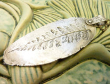 Load image into Gallery viewer, Leaf Relic Pendant, Sterling Silver Necklace With Embossed Fern Leaf