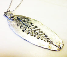 Load image into Gallery viewer, Leaf Relic Pendant, Sterling Silver Necklace With Embossed Fern Leaf