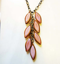 Load image into Gallery viewer, Cascading Leaves Necklace, Rare Dusty Rose Pink Beads