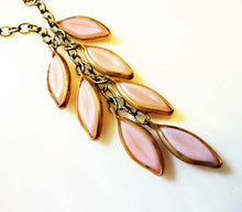 Load image into Gallery viewer, Cascading Leaves Necklace, Rare Dusty Rose Pink Beads