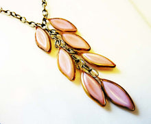 Load image into Gallery viewer, Cascading Leaves Necklace, Rare Dusty Rose Pink Beads