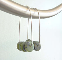 Load image into Gallery viewer, Green Jade Hoop Earrings