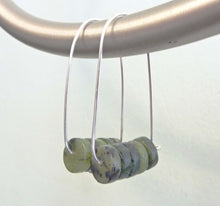 Load image into Gallery viewer, Green Jade Hoop Earrings