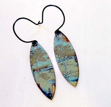 Load image into Gallery viewer, Japanese Landscape Earrings, Copper Glass Enamel