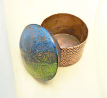 Load image into Gallery viewer, Copper Enamel Lace Top Container